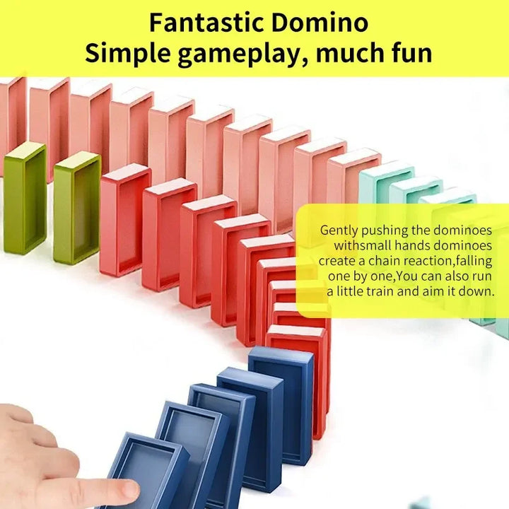 Automatic Laying Domino Train Electric Car Brick Blocks Kits Creative Games Intelligence Educational DIY Toys Kids Birthday Gift