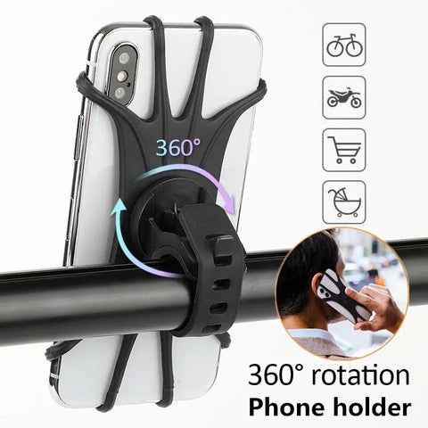 Universal Bicycle Mobile Phone Holder for Mobile Cell Phone GPS Silicone Motorcycle Bike Cycling Handlebar Stand Support Bracket